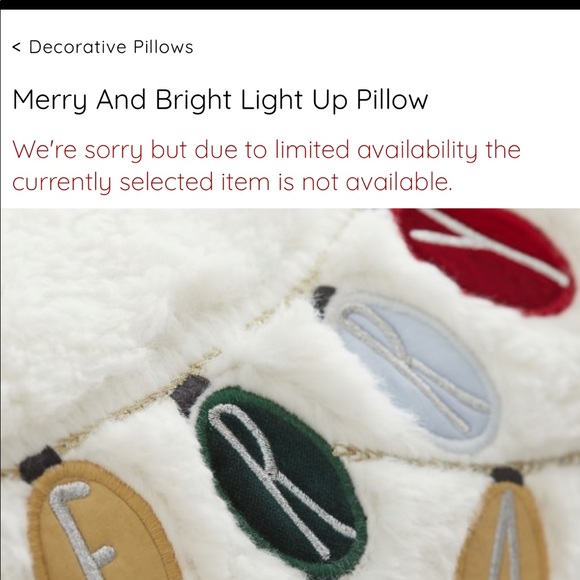 Pottery Barn Kids Holiday Message Merry and Bright LED Light Up Lumbar Pillow 🎄 - Picture 15 of 16